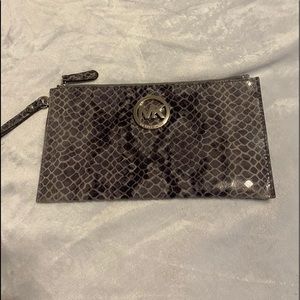 Michael Kors snakeskin wristlet